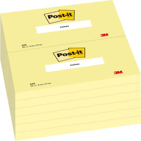 Foglietti riposizionabili Giallo Canary Post-it® 76x127 mm - 12 blocchetti da 100 ff - 7100290165